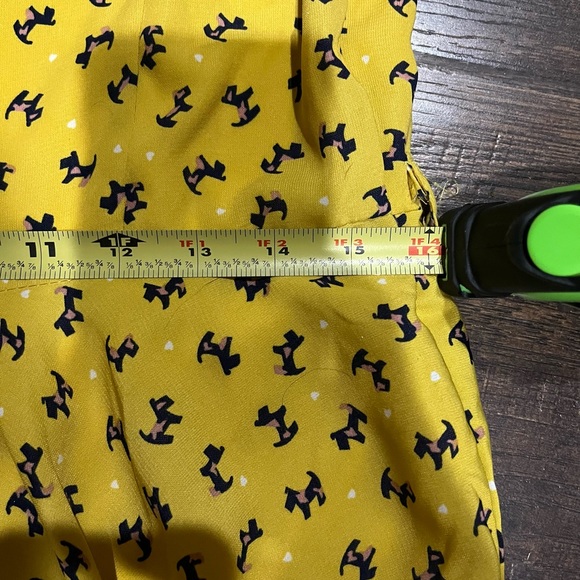 L.A Soul Yellow Scottie Dog Print Dress. Women’s Fit Flare Cocktail. - Picture 5 of 8